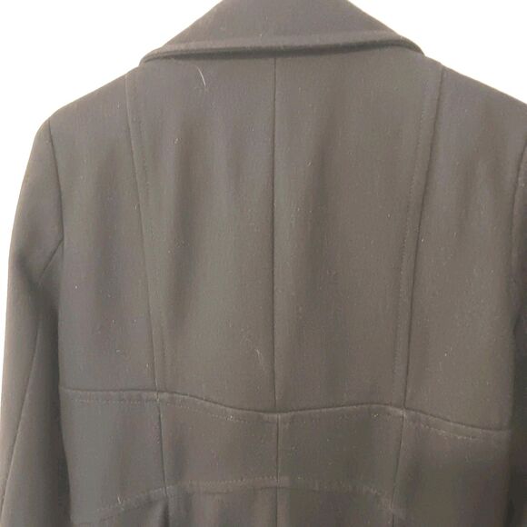 Kenneth Cole Reaction Black Wool Blend Double Breasted Peacoat Women's Sz 10 - Picture 12 of 13
